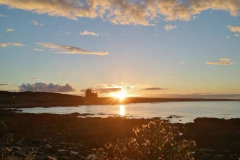Ackergill Tower at Sunset from Ackergill Harbour